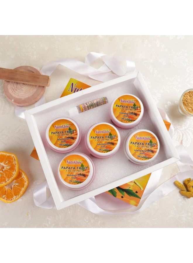 NUTRIGLOW Papaya Facial Kit For Blemish Free And Fairer Skin Hydrated & Brightening Fresh Looking Skin All Skin Types No Parabens & Sulphates 250Gm+10Ml With Jade Roller - Image 3