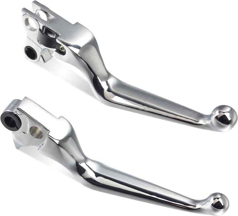 NTHREEAUTO Chrome Brake Clutch Lever Motorcycle Hand Levers Compatible with Harley Sportster 883 1200 Dyna Touring Road King Heritage Softail Fat Bob - Image 1