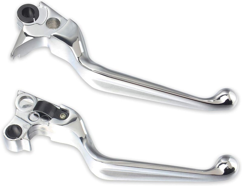 NTHREEAUTO Chrome Brake Clutch Lever Motorcycle Hand Levers Compatible with Harley Sportster 883 1200 Dyna Touring Road King Heritage Softail Fat Bob - Image 2