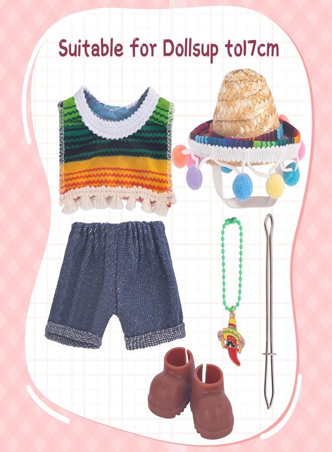 Jojedomo Used for Labubu Doll Outfit Clothes Designer Set,Compatible with Labubu Clothe Accessories for Doll (Mexican Clothing Set) - Image 2