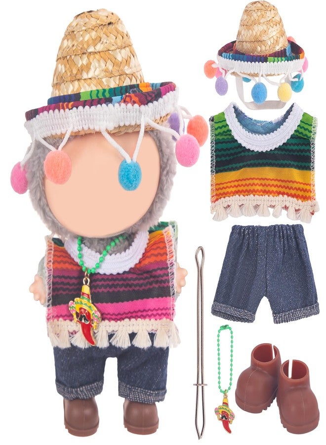 Jojedomo Used for Labubu Doll Outfit Clothes Designer Set,Compatible with Labubu Clothe Accessories for Doll (Mexican Clothing Set) - Image 1