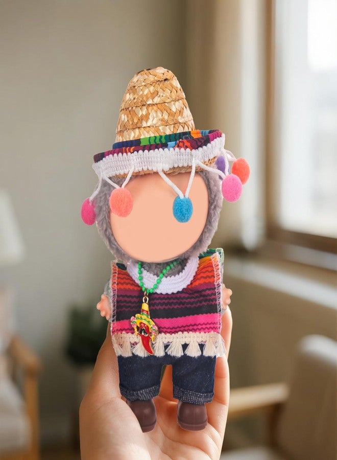 Jojedomo Used for Labubu Doll Outfit Clothes Designer Set,Compatible with Labubu Clothe Accessories for Doll (Mexican Clothing Set) - Image 4