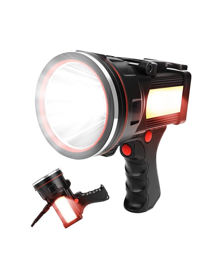 XiuWoo - Bright Rechargeable Flashlight, Handheld 12800mAh High Power LED Spotlight Power Display Searchlight with Lantern and Power Bank Function for Home Security, Camping, Boating, Hunting - Image 1