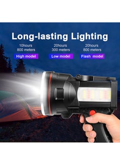 XiuWoo Bright Rechargeable Flashlight, Handheld 12800mAh High Power LED Spotlight Power Display Searchlight with Lantern and Power Bank Function for Home Security, Camping, Boating, Hunting  - Image 2