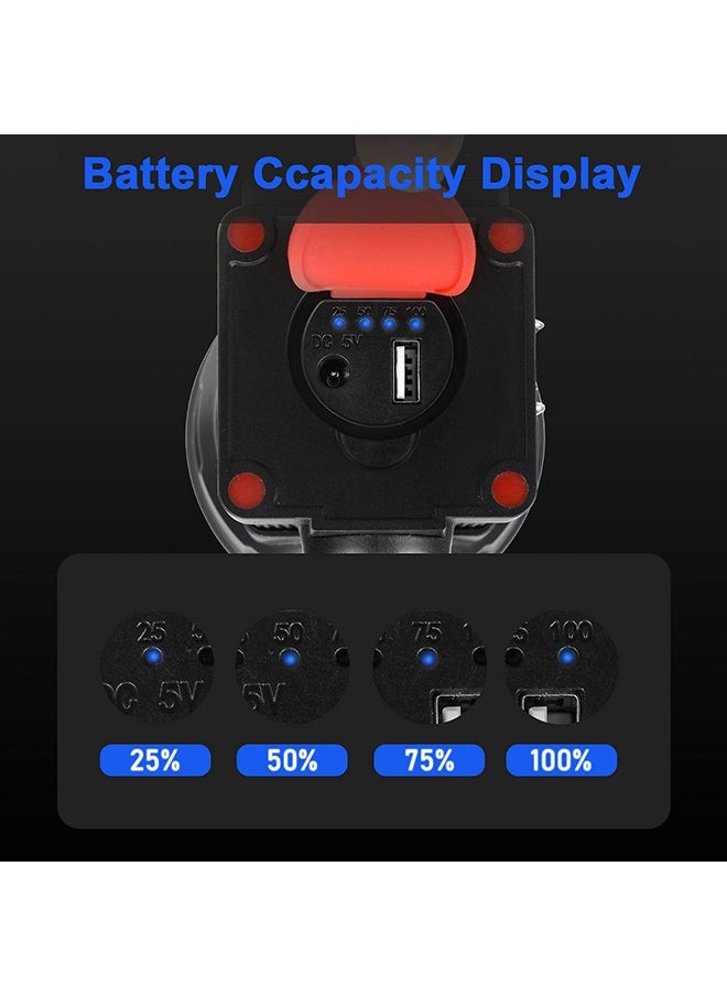 XiuWoo - Bright Rechargeable Flashlight, Handheld 12800mAh High Power LED Spotlight Power Display Searchlight with Lantern and Power Bank Function for Home Security, Camping, Boating, Hunting - Image 1