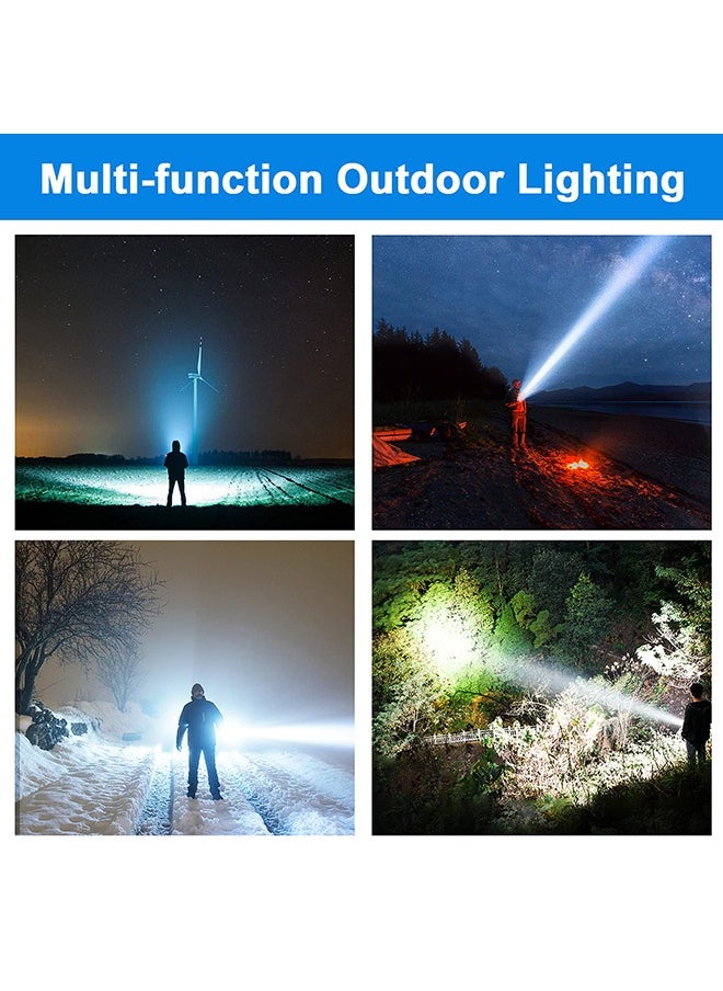 XiuWoo - Bright Rechargeable Flashlight, Handheld 12800mAh High Power LED Spotlight Power Display Searchlight with Lantern and Power Bank Function for Home Security, Camping, Boating, Hunting - Image 1