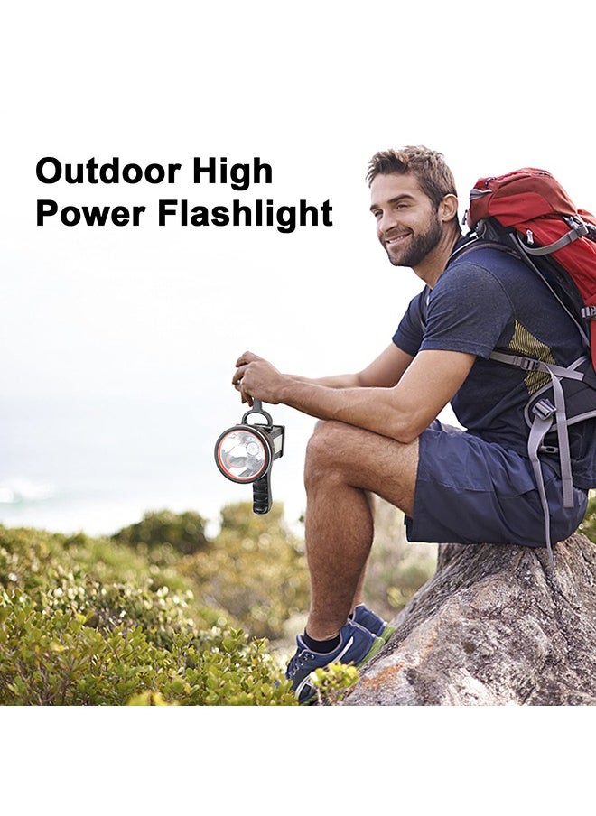 XiuWoo - Bright Rechargeable Flashlight, Handheld 12800mAh High Power LED Spotlight Power Display Searchlight with Lantern and Power Bank Function for Home Security, Camping, Boating, Hunting - Image 1