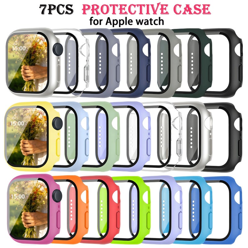 7pcs Hard PC Case With Tempered Glass For Daily And Sports Use Fit 45MM Series 9 8 7 - Image 1