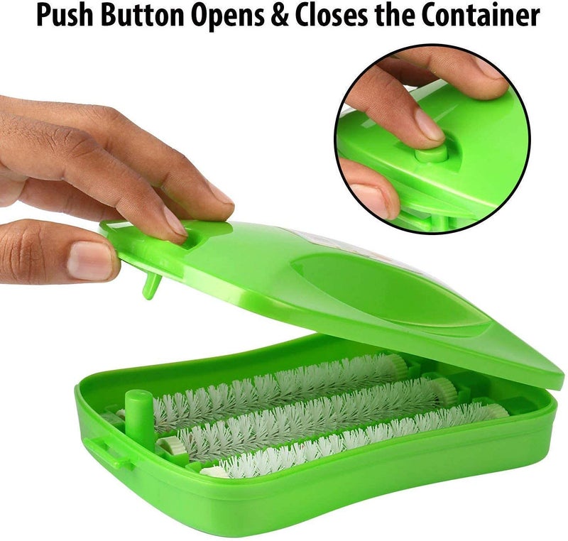 Asterin Sales Asterin Sales Three Roller Carpet Cleaning Roller Brush with Tough Nylon Bristles Bed Sheet Sofa Carpet Car seat Floor Cleaning Handheld Plastic Brush Multicolor 1 Piece  - Image 4