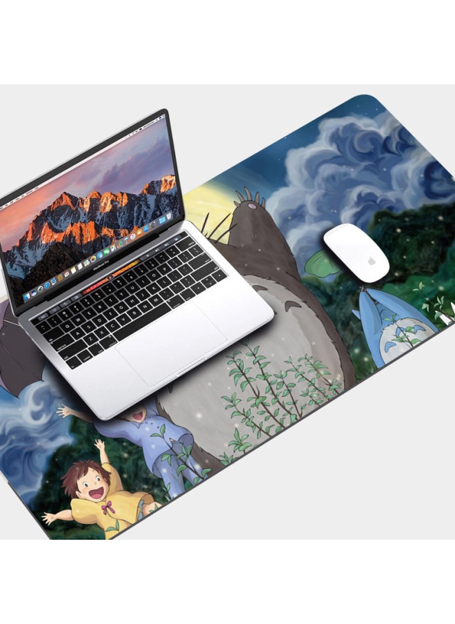 Generic - Totoro Mouse Pad Game Mat Large Computer Table Mat Lock Thickened Desk Mat Non-slip Keyboard Mat-Color:800*300*4mm-Pattern:Totoro 01 - Image 1