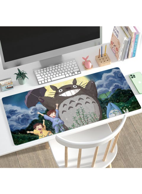 Totoro Mouse Pad Game Mat Large Computer Table Mat Lock Thickened Desk Mat Non-slip Keyboard Mat-Color:800*300*4mm-Pattern:Totoro 01