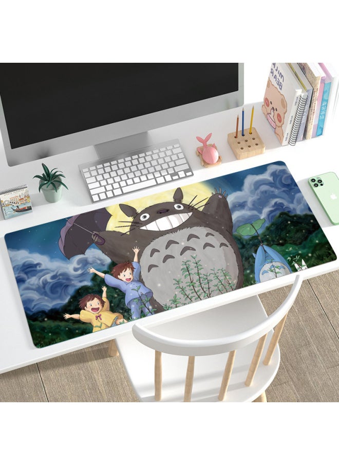 Generic - Totoro Mouse Pad Game Mat Large Computer Table Mat Lock Thickened Desk Mat Non-slip Keyboard Mat-Color:800*300*4mm-Pattern:Totoro 01 - Image 1