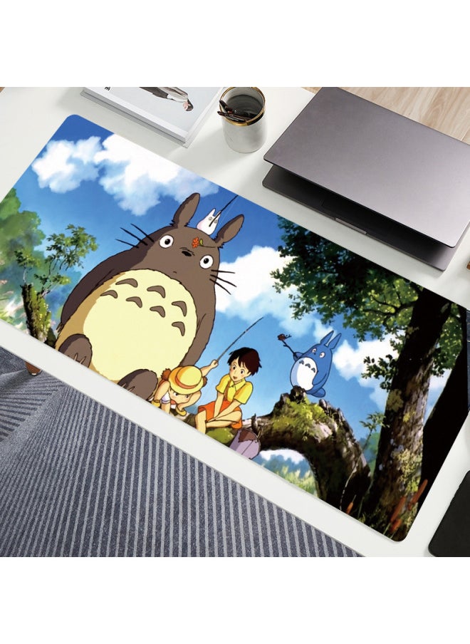 Generic - Totoro Mouse Pad Game Mat Large Computer Table Mat Lock Thickened Desk Mat Non-slip Keyboard Mat-Color:800*300*4mm-Pattern:Totoro 01 - Image 1