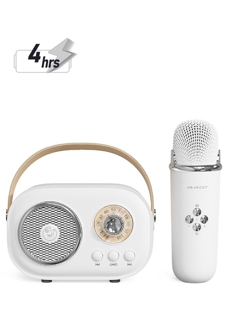 GULFLINK - C20 PLUS Mini Wireless BT Audio Home Singing Karaoke Integrated Microphone Speaker Stereo Home KTV Set Handsfree Call White - Image 1