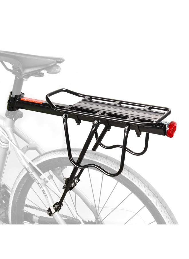 HOMEE Rear Bike Rack, 110 lbs / 50KGS Bike Cargo Racks Frame Aluminum Alloy Universal Adjustable Cycling Equipment Stand Footstock Bicycle Luggage Carrier with Tools and Reflector for 26"-29" Frames - Image 1