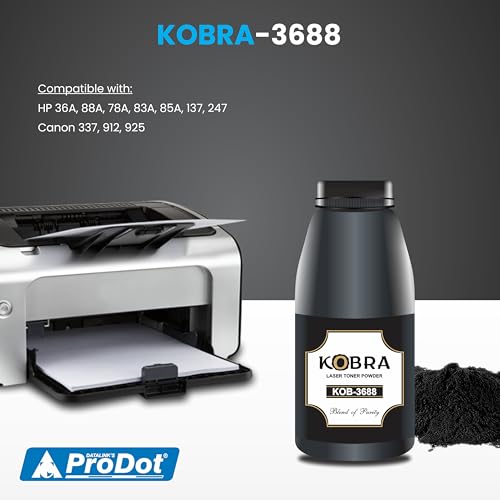 ProDot Kobra 3688 Laser Toner Powder Compatible with HP 35A, 36A, 88A, 78A, 83A, 85A & Canon 337, 912, 925 Toner Cartridges (Pack of 04) - Image 2