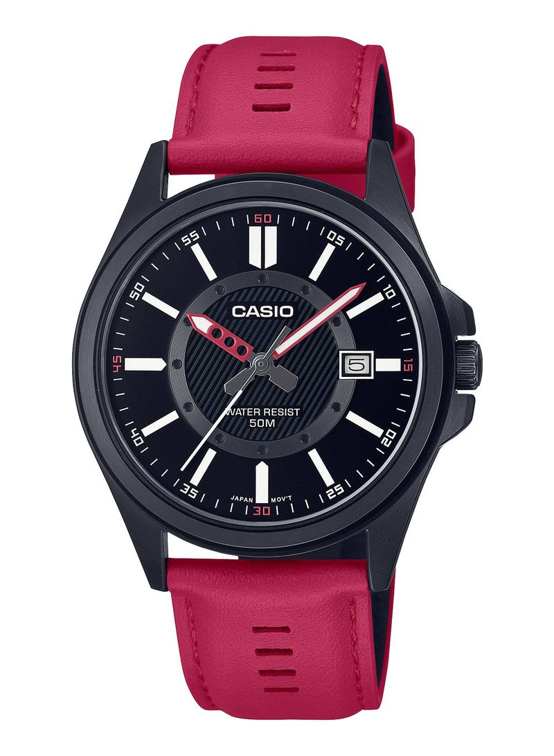 Casio Water Resistant Analog Quartz Leather Strap Watch - MTP-E700BL-1EVDF - 40mm