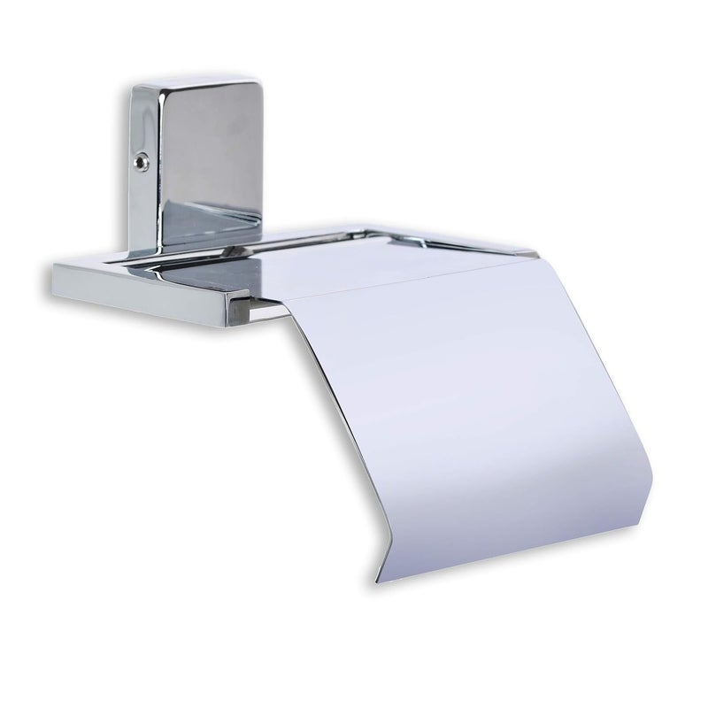 BLEQYS Stainless Steel Toilet Paper Holder with Mobile Stand Wall Mounted Tissue Paper Holder with Shelf Brushed Stainless Steel No Drill Tissue Roll Holder Bathroom - Image 3