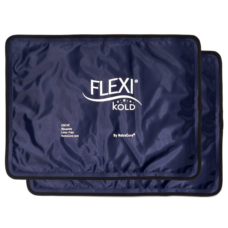 NatraCure 2 FlexiKold Gel Ice Packs (Standard Large: 10.5" x 14.5") - Reusable Cold Pack for Injuries, for Back Pain Relief, Migraine Relief Pad, After Surgery, Postpartum, Headache, Shoulder - 6300-COLD 2PK - Image 1