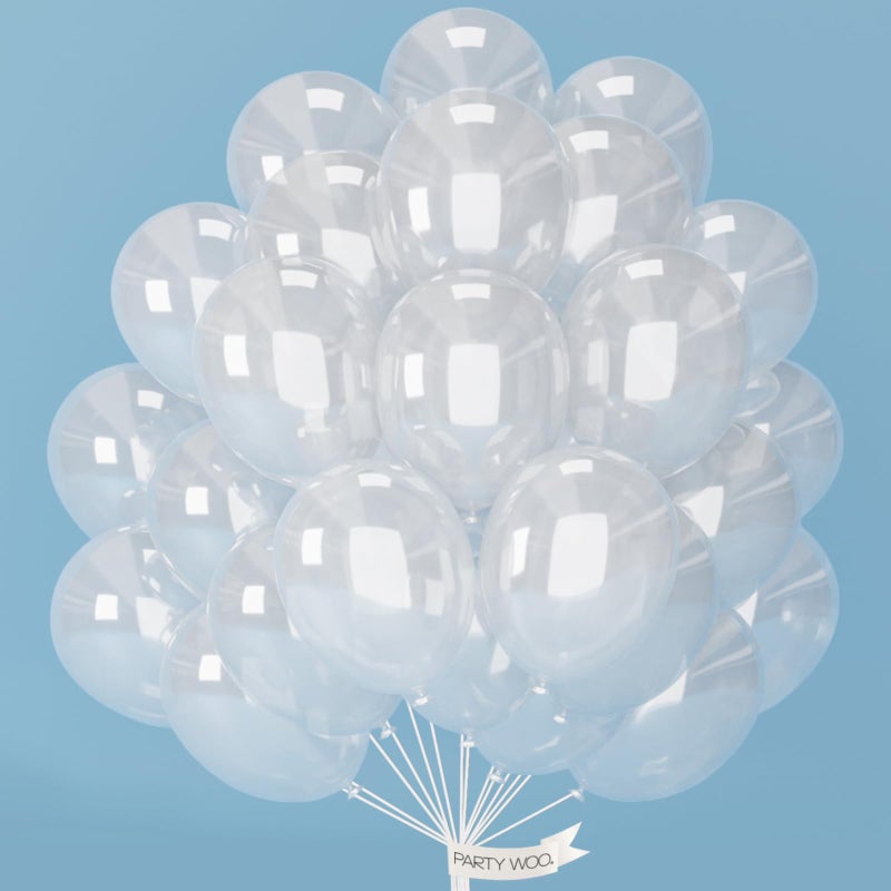 PartyWoo Clear Balloons 101pcs 12 Inch Transparent Latex Helium Balloons for Graduation Wedding Baby Shower Bridal Shower Engagement Gender Reveal Anniversary Birthday Party Decorations ClearY2 - Image 3