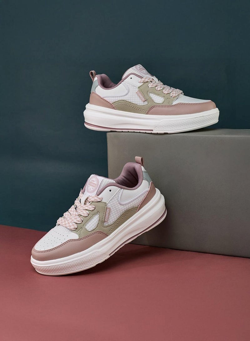 CAMPUS Women’s Cute Low Top Sneakers – Stylish Color-Block Design Shoes with Patterned Lace Detailing - Image 3