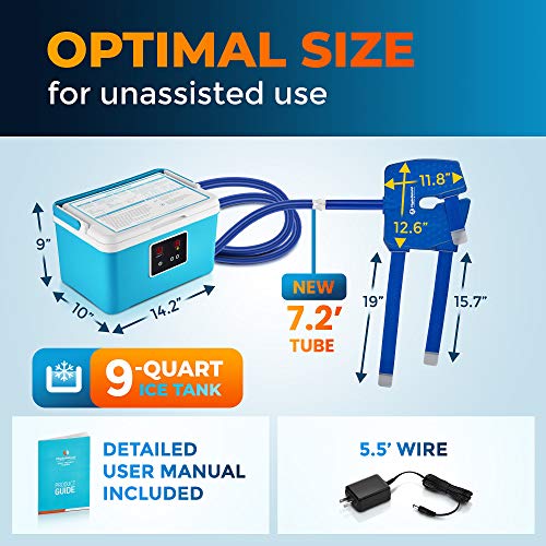 PhysioNatural Cold Therapy Ice Machine for Knee Surgery Recovery – Programmable Continuous Cryotherapy System with Adjustable Knee Pad for Post-Op Swelling, Sprains & Injuries - Image 4