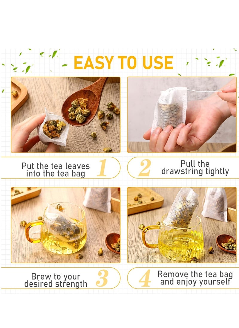 Generic - 100 Pcs Disposable Tea Bags for Loose Leaf Tea Drawstring Empty Tea Bags Bulk Tea Filter Bags Tea Sachets Infuser Strainers for Loose Tea Coffee Spice Herbs - Image 1