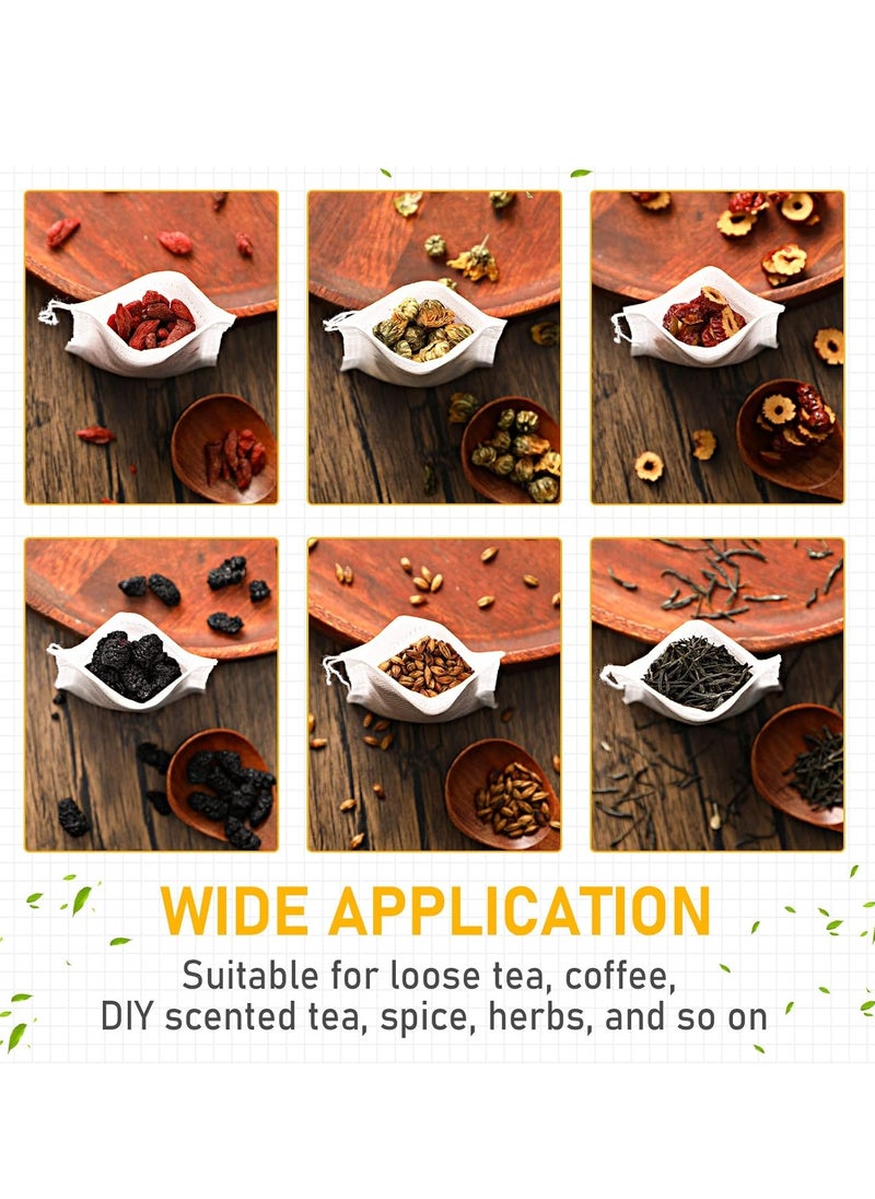 Generic - 100 Pcs Disposable Tea Bags for Loose Leaf Tea Drawstring Empty Tea Bags Bulk Tea Filter Bags Tea Sachets Infuser Strainers for Loose Tea Coffee Spice Herbs - Image 1