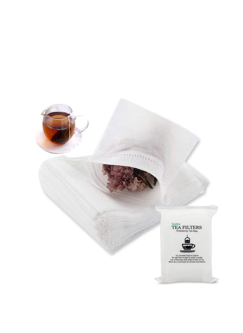 Generic - 100 Pcs Disposable Tea Bags for Loose Leaf Tea Drawstring Empty Tea Bags Bulk Tea Filter Bags Tea Sachets Infuser Strainers for Loose Tea Coffee Spice Herbs - Image 1