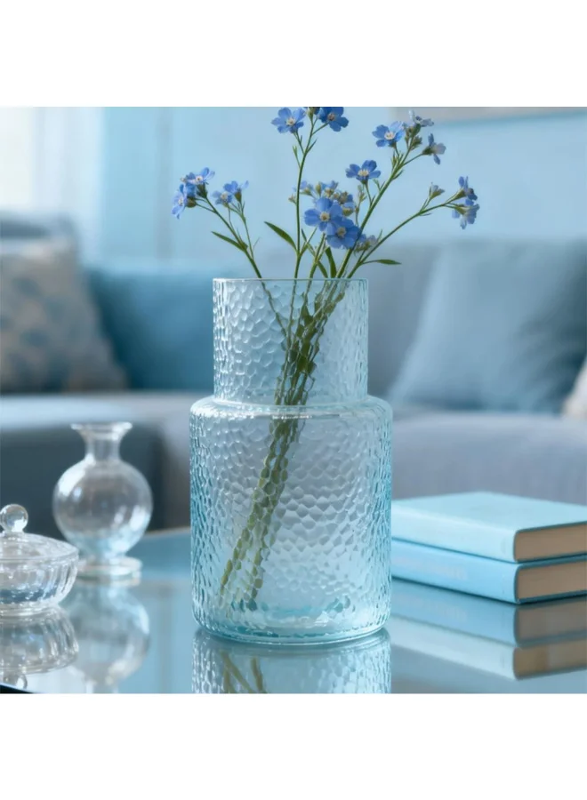 دانوب هوم Emerelle Clear Vase With Hammered Effect 15.5X5X26Cm Clear