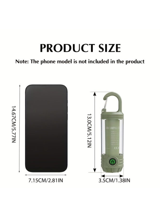 One Usb Rechargeable Hanging Tent Light, Led Portable Camping Light, Outdoor Camping Handheld Light With Hook, Suitable For Hiking, Gifting, Fishing, Trekking, Maintenance, And Emergency Lighting. - Image 2