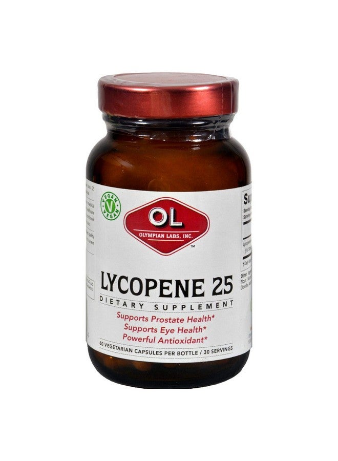 Olympian Labs Lycopene 25mg, Powerful Antioxidant Supports Eye, Prostate & Heart Health, Gluten Free, Non-GMO, 60 Vegan Capsules