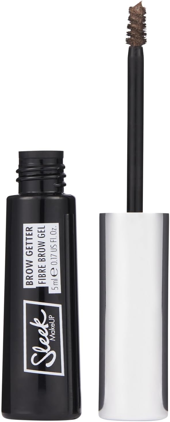 Sleek MakeUP Brow Getter Fibre Brow Gel volumising longlasting formula contains microfibres for fuller looking brows Dark Brown 5ml - Image 2