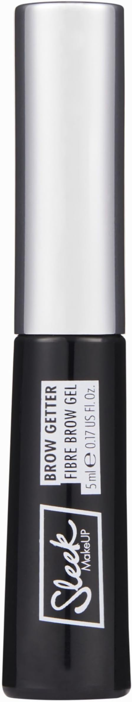 Sleek MakeUP Brow Getter Fibre Brow Gel volumising longlasting formula contains microfibres for fuller looking brows Dark Brown 5ml - Image 1