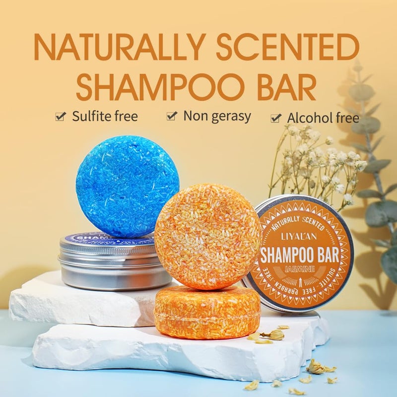 LIYALAN Shampoo Bar for Hair Solid Soap(2 Pack) Rosemary and Jasmine Shampoo Bar,Deep Cleansing Hair Shampoo for Fine Oily Hair - Image 2