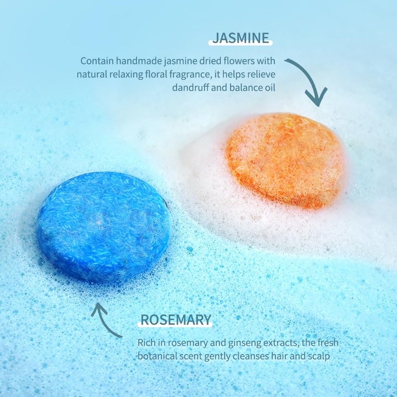 LIYALAN Shampoo Bar for Hair Solid Soap(2 Pack) Rosemary and Jasmine Shampoo Bar,Deep Cleansing Hair Shampoo for Fine Oily Hair - Image 4