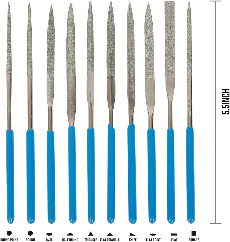 Gazelle Diamond Needle File Set - 10 Pieces - Image 2