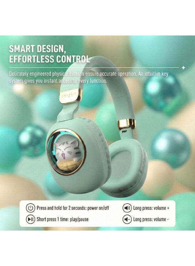 IMOAKA Head phone, Wireless Over Ear Headphones , Works With Bluetooth Devices Cute Teddy Design - Image 4