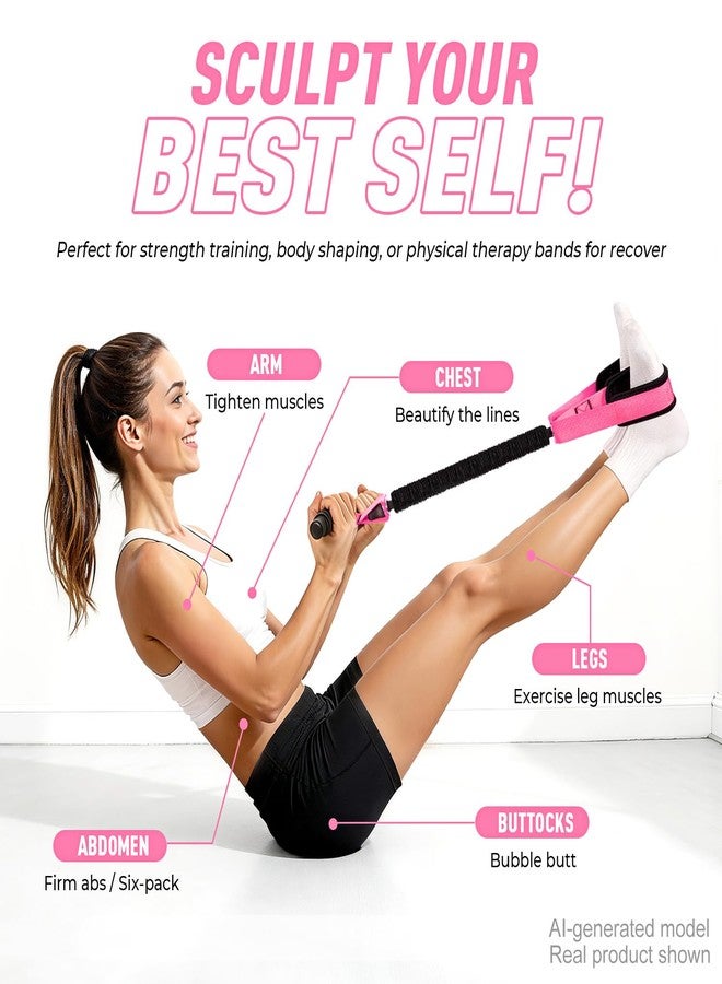 NTIUYOT Pedal Resistance Band with Handle, Upgraded Durable Thickened Latex Tubes and Soft Foam Fabric Foot Pedal, Sit Up Exercise Equipment for Abdomen, Waist, Arm, Core/ABS, Leg, Physical Therapy - Image 5