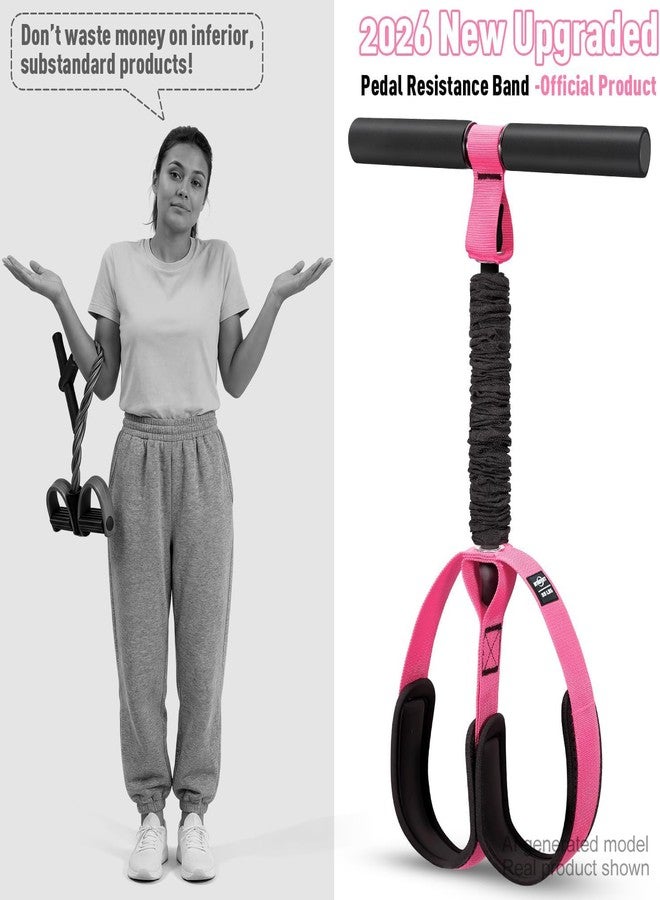 NTIUYOT Pedal Resistance Band with Handle, Upgraded Durable Thickened Latex Tubes and Soft Foam Fabric Foot Pedal, Sit Up Exercise Equipment for Abdomen, Waist, Arm, Core/ABS, Leg, Physical Therapy - Image 3