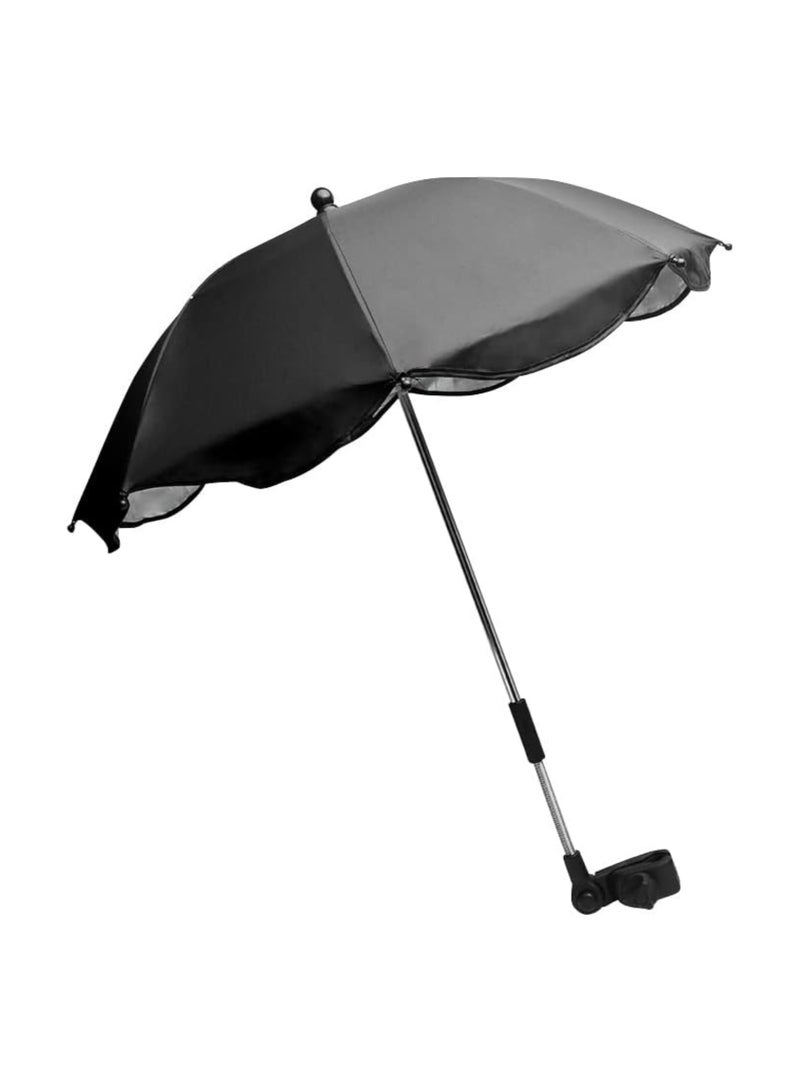 Adjustable UV Protection Clamp-On Parasol Umbrella for Baby Strollers, Prams, Wheelchairs, Beach Chairs, and Golf Carts - Versatile Shade with Clip Fixing Device for Sun and Rain.  - Image 2