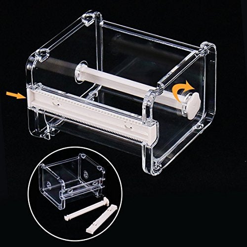 HomDSim 2pcs HomDSim Washi Tape Dispenser Cutter,Roll Tape Holder Organizer,Masking Tape Desktop Tape DIY Sticker Roll Tape Cutter Holder Storage,Washi Tape Box Beige - Image 5
