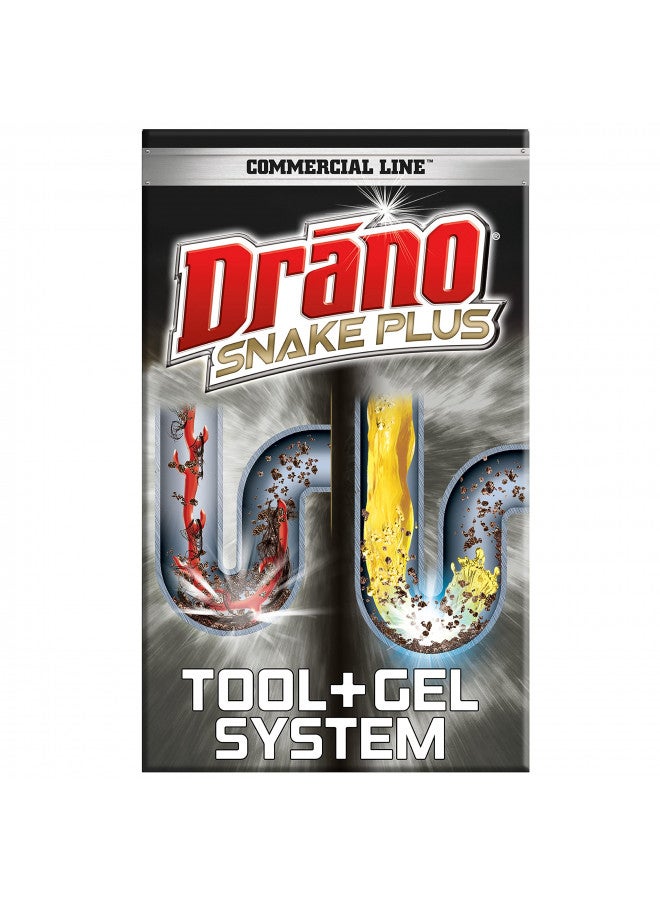 SC Johnson درانو جل مزيل انسداد المصارف ومنظف 16 أونصة وأداة ثعبان بلس 23 بوصة، يزيل الانسدادات الصعبة، خط تجاري - Image 1