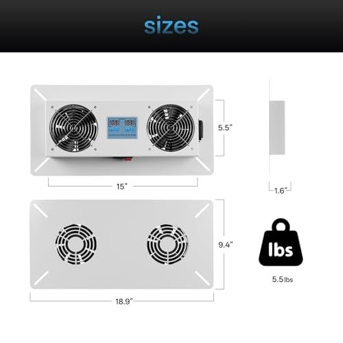 Pewoaoa 240 CFM Crawlspace Vent Fan, With Thermostat,Humidistat, For Moisture Reduction, Radon Mitigation, Freeze Protection, Ideal for Basement, Attic, Crawl Space Fan Vent(Air Out) 3-year warranty - Image 2