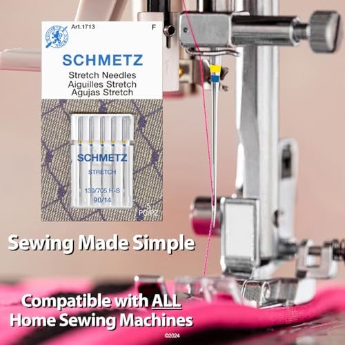 SCHMETZ Stretch Sewing Machine Needles - Precision Needles, Size 90/14, 5-Needle Cards, Pack of 1 - Image 2