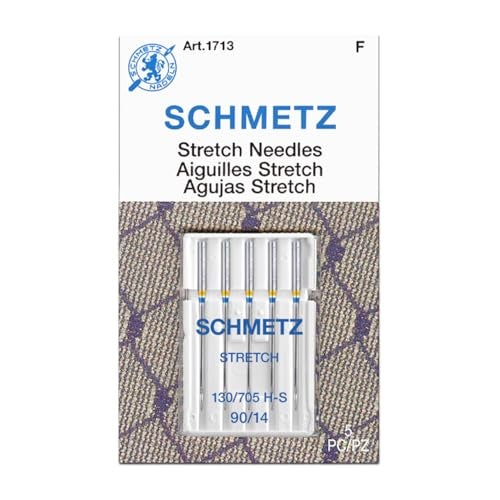 SCHMETZ Stretch Sewing Machine Needles - Precision Needles, Size 90/14, 5-Needle Cards, Pack of 1 - Image 1