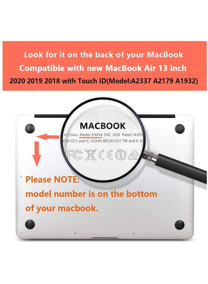 أمم جراب واقٍ من البلاستيك الصلب متوافق مع MacBook Air مقاس 13 بوصة موديل A2337 M1 A2179 / A1932 شاشة Retina Touch ID إصدار 2020/2019/2018 Mint Green - Image 2