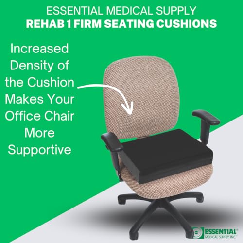 Essential Medical Supply Rehab 1 Foam Seat Cushion - Denser Cushion for Office Chairs, Wheelchairs, and More - Chair Seat Pad Provides Additional Support and Pain Relief for Seniors - 18" x 16" x 2" - Image 4