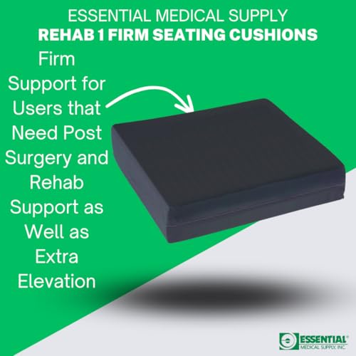 Essential Medical Supply Rehab 1 Foam Seat Cushion - Denser Cushion for Office Chairs, Wheelchairs, and More - Chair Seat Pad Provides Additional Support and Pain Relief for Seniors - 18" x 16" x 2" - Image 3