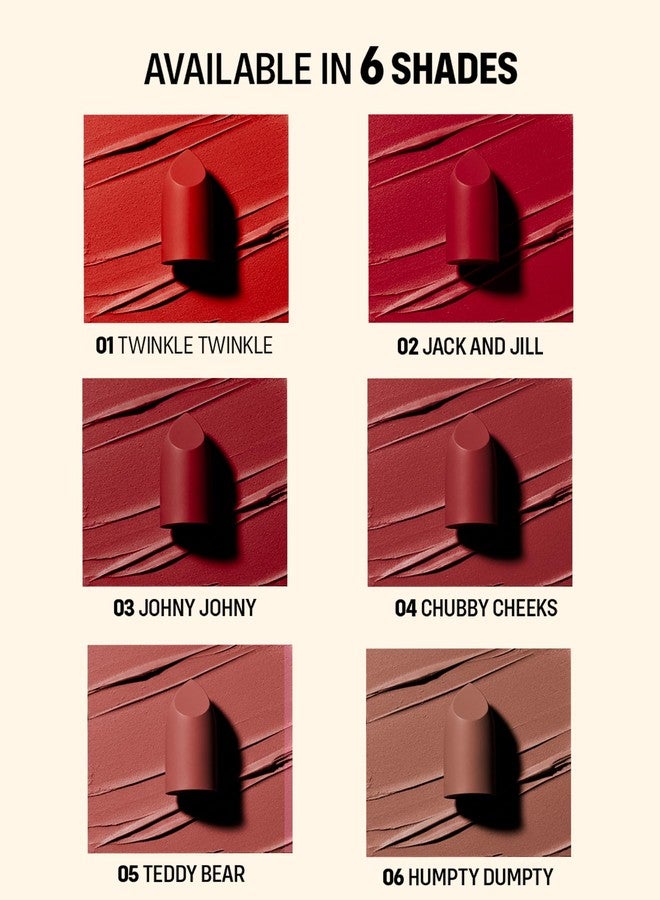 FLiCKA Lip Poetry Matte Lipstick| Enriched With Vitamin E, Sulphate Free, Moisturizing, Long Lasting Upto 6Hrs, 06 Humpty Dumpty, 4g - Image 5